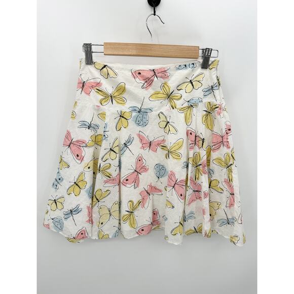 Womens Butterfly Pleated Mini Skirt Size S Y2K Feminine Academia Preppy - Picture 1 of 7